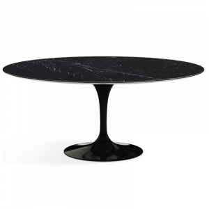 современный овальный стол в чёрном тоне