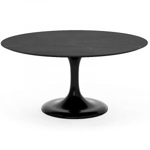 Большой стол для гостиной черного цвета и круглой формы